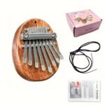 Mini Kalimba Thumb Piano 8-Key Wooden With Hanging Rope, Exquisite Finger Piano Instrument, Ideal Gift For Friends, Valentine'S Day, Adult Beginners - Image 3