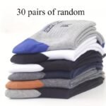 New Black Business Solid Color Socks For Men, Mid-Calf Length, Suitable For Spring, Autumn, And Winter, Available In Sizes 5, 10, 15, 20, 25, 30, 35, And 40. - Image 11