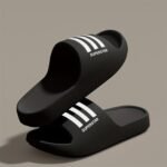 Unisex Superstar Eva Slides - Comfortable, Non-Slip Thick Sole Slippers For Indoor & Outdoor Use, Black & White Striped Design, Lightweight And Machine Washable, House Slippers - Image 8