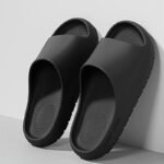 Simple Solid Color Slides, Casual Open Toe Soft Sole Shoes, Comfortable Indoor Home Bathroom Slides - Image 22