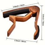 Set Of 2 Guitar Capos, Suitable For Acoustic Guitar, Electric Guitar, Bass, Black And Rosewood - Image 2