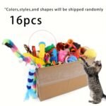 200Pcs/64Pcs/32Pcs/16Pcs Mixed Cat Toy Set - Assorted Plastic Toys For Multiple Cats, Random Colors & Styles, Keeps Playtime Fun Every Day (Plastic/Polyester/Artificial Feathers) - Image 3