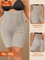 1-Pack Miotan Women'S Plus Size High-Waisted Seamless Tummy Control Butt-Lifting Briefs - 11Xl-5Xl, Breathable Mesh Panels, Tummy Control & Body Contouring, Plus Size Shapewear Shorts Underwear, Tummy Control Shapewear, Body Contouring Underwear, Fourway Stretch Fabric, Comfortable Fit, Durable Elastic Material - Image 2