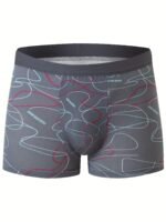 4Pcs Men'S Fashion Pattern Print Boxer Briefs, Crotch Mid-Waist Breathable Comfortable Boxer Trunks, Elastic Sports Shorts, Men'S Casual Underwear For Daily Wear - Image 6