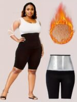 Plus Size Women'S Sports Leggings, Sauna Shorts, High-Waisted Yoga Pants, Suitable For Sweating Fitness Wear, Suitable For Yoga, Running, Fitness