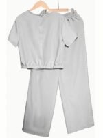 Women'S Elegant Solid Color Short Sleeve Top & Wide Leg Pants Set - Perfect Matching Outfit With Pockets, Crew Neck, Regular Fit For Spring/Summer, Casual Outfit|Elegant Casualwear| Texture - Image 10