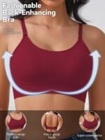 Seamless & Wireless Women'S Bralette - Deep U-Neck, Backless Design With Removable Pads, Comfort Fit For Casual Attire