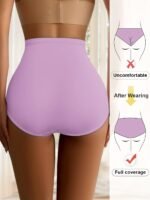 Plus Size High-Waisted Shaping Women'S Underwear Made Of Breathable Mesh, Featuring Cross-Body Control, Seamless, Triangular Design For Body Sculpting And Lifting. - Image 9