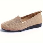 Women'S Knitted Solid Color Loafers, Lightweight Non-Slip Flat Slip On Shoes, Casual Walking Shoes - Image 15