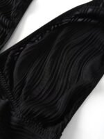 Plus Size Women'S Halter Neck Wave-Textured Sexy Camisole Top - Mid-Stretch Machine-Washable Elegant Special Collection For Casual & Formal Wear, Formal Attire Camisole, Elegant Design, Offshoulder Camisole, Comfortable Fit, Stretchy Fabric, Party Outfit, Stylish Blouse, Durable, Fitted Camisole, Stylish Ladies - Image 5
