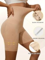 High-Waisted Shaping Panties For Women - Elegant Polyamide Knit Fabric Control Briefs With 90% Polyamide 10% Elastane, Solid Color, High Support With Leg Shaping And Tummy Control, 1 Pc Pack - Image 5