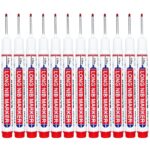 12Pcs Precision Deep Hole Markers - 20Mm Long Nib, Waterproof Ink Pens For Woodworking, Metal & Plastic - Red, Blue, Green, Black - Image 5