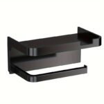 1Pc No-Drill Toilet Paper Holder, Hygienic Drawer Roll Paper Rack, Wall-Mounted Bathroom Tissue Holder With Phone Stand, Plastic Material - Image 7
