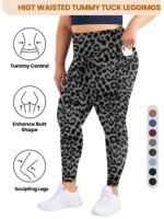 Plus Size High Waist Yoga Pants With Side Pockets - 88% Polyester 12% Elastane Stretchy Tummy Control Leggings, Sculpting Workout Gym Activewear For Women, All-Season Comfort (Machine Washable) - Image 7