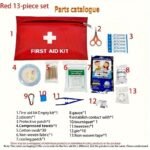 184Pcs First Aid Kit, Multi-Purpose Emergency Medical Supplies, Portable Medical Bag For Outdoor Hiking, Camping, Home Emergency Kit With Accessories - Scissors, Tweezers, Bandage, Tourniquet, Tape, Wipes, Pin, Gauze, Thermal Blanket, Whistle, Mask - Red, Easter Festival Ready - Image 4