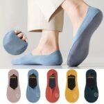 5 Pairs Of Men'S Summer Breathable Mesh Bottom Business Casual Sports Non-Slip Invisible Boat Socks - Image 2
