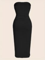 Ruched Solid Tube Dress, Casual Dress For Spring & Summer, Women'S Clothing - Image 5