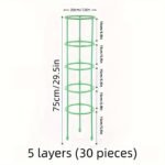 6/18/30Pcs Plant Support Stakes, With Twist Ties Plant Support Rings, Flower Stand Bracket Interlocking Flower Support Rings Support Rods Indoor Plant Flower Stand Balcony Branch Climbing Vine Pot - Image 7