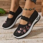 Women'S Casual Sneakers - Breathable Low-Top Shoes With Rubber Sole, Fabric Upper & Lining, One-Snap Closure, All-Season Comfort For Casual Attire - Image 2