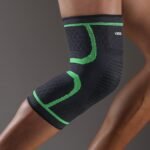 Breathable Compression Knee Support Sleeve With Elastic Compression Fit, Multi-Color (Orange/Green/Black) For Sports - Image 9