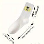 5 Pairs/10 Pairs Multi-Size Men'S Socks Black And White Long Tube High-Cut Versatile Student Style Autumn/Winter Sports Socks - Image 12