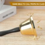 1Pc Golden/Silvery Hand Bell Classic Dinner Bell Durable Hand Bells Loud Call Bell Service Bell Used For Weddings School Classroom Service And Game Parties Christmas - Image 10