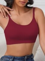 Seamless & Wireless Women'S Bralette - Deep U-Neck, Backless Design With Removable Pads, Comfort Fit For Casual Attire - Image 7