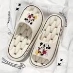 Disney Mickey & Minnie Mouse Unisex Eva Slippers - Soft Comfortable Non-Slip Indoor/Outdoor House Shoes With Ventilation Holes, All-Season Slip-On Design For Women & Men, Black & White Couple'S Slippers, House Slippers - Image 5