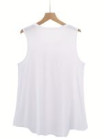 Solid Color Versatile Sleeveless Chest Pleated Casual Vacation Top - Image 7
