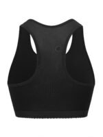 Plus Size Women'S Sporty Racerback Bralette - Cute Cartoon Print Stretchy Comfort Fit, No Underwire & No Padding, Hand Wash Only, Black, Sports Bras, Workout Accessory, Playful Design, Midcoverage Top - Image 2