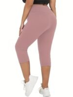 Plus Size Leggings For Women, Super Soft High Waisted Tummy Control Yoga Capri Pants, No See Through Workout Running Leggings - Image 4