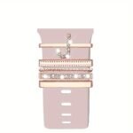 Hot 2024 New Shiny Alphabet Initial Letter Watchband Ring Loops, Luxury Rhinestone Watch Strap Charms Decorations 5Pcs Alphabet Initial Letter Watchband Rings Loops Compatible With Watch Garmin Smartwatch (A-Z) - Image 56