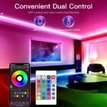 91.44Cm-30.48Meter Rgb Led Strip Lights With Remote & App Control, Adjustable Brightness, Diy Mode, Usb Powered, Abs Material, Non-Rechargeable Button Battery, For Bedroom, Living Room, Tv Mirror Backlight Decoration, Led Lights For Bedroom - Image 4
