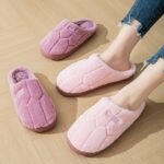 Letter Fluffy Soft Sole Slippers, Soft Sole Bedroom Plush Lined Cozy Shoes, Non-Slip Floor Mute Shoes - Image 5