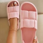 Solid Color Eva Slides, Lightweight Soft Sole Flat Home Bathroom Slides, Non-Slip Casual Beach Slides - Image 2