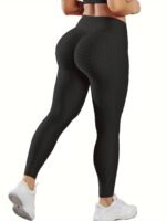 Women'S High-Waisted Peach Lift Yoga Pants - Stretchy, Butt-Lifting, High-Elasticity Fabric, Dark Blue, Perfect For Spring/Summer/Fall Workouts, Workout Leggings | Sleek Workout Pants | Highelasticity Pants, Workout Leggings - Image 8