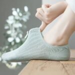 5-Pack Women'S Elegant Invisible No-Show Ankle Socks - Soft Polyester Blend, Seamless Comfort, All-Season Wear, Assorted Neutral Colors (White, Light Blue, Pink, Grey, Black), Cute Socks, Casual Footwear, Minimalist Design, Comfortable Wear - Image 6