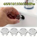 4/6/8/10/15/20/25/30Pcs Pack Plastic Bathroom Kitchen Sink Overflow Cover Ring Insert Replacement - Chrome Round Drain Cap With Plastic Strips, Durable Bathroom & Kitchen Sink Accessories, Sink Drain Cover, Overflow Prevention, Modern Drain Cover, Durable Plastic