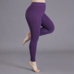 1Pc Elegant High-Waist 100D Soft Stretch Opaque Tights, Plus Size Black Footless Pantyhose For Women - Sleek Nylon/Spandex Blend, Machine Washable, Leggings Plus Size - Image 13