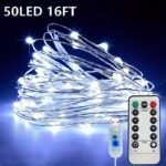 Bzpcf 1Pc Usb Fairy String Lights, 20.12Meter 200Led, 10.06Meter 100 Led, 5.0Meter 50Led, Silver Wire, 8 Lighting Modes, Remote Control, Usb Powered, Non-Rechargeable, Button Control, For Wedding, Bedroom, Ceiling, Christmas Decoration - Image 15