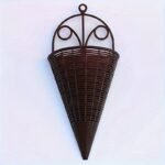2/4Pcs Creative Simulation Hanging Vase Flower Basket, Triangle Wall Art Rattan Woven Wall Hanging Flower Device, Indoor Decoration Hanging Basket Flower Pot Holder - Image 9