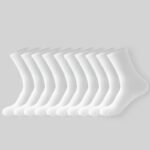 6/10/20 Pairs Of Plain Black And White Socks, Simple And Comfortable Mid-Calf Socks, Suitable For Autumn And Winter, Men'S And Women'S Socks - Image 3