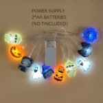 1Pc Led Fairy With -Like Button Control - Multi-Color Changing (Warm White, Green, Purple, Orange, Black, Yellow, , , Red, Brown, Gray, Cyan) - Indoor/ Halloween & Christmas Party Decorations - Led String With Hanging Hooks - Compatible With Pumpkins, Ghosts, Witches, Spiders, Mummies, Angels - Battery Not Included - Safe & Easy Use - Image 7
