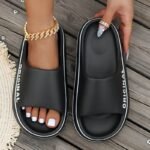 Women'S Breathable Eva Slippers - Fashionable Thick Sole, All-Season Indoor House Shoes With "Original" Lettering, White, Comfortable & Stylish For Home Or Beach Use, Indoor Slippers - Image 5