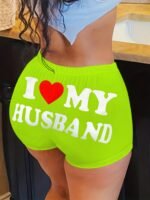 Valentine'S Day Letter Print Shorts Women - Image 4