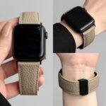 1Pc Suitable For Apple Watch Strap Litchi Pattern Magnetic Strap Se S123456789 Watchband - Image 9