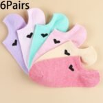 6/10 Pairs Unisex Ankle Socks With Heart Accents - Soft Breathable Moisture-Wicking No-Show Boat Socks For Men & Women, Assorted Colors, All-Season Casual Athletic Office Wear, Machine Washable - Image 19