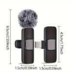 Wireless Clip-On Lavalier Microphone System, Omnidirectional, Usb-C, One-Touch Recording, Usb Charging, With Rechargeable Lithium Polymer Battery, For Streaming And Video Conferencing - Image 2