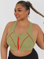 High-Intensity Collision Color Fitness Bra With Front Zipper, One-Piece Outerwear, Beautiful Back, Anti-Sagging Yoga Vest - Image 3