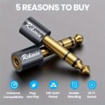 Audio Adapter 6.35Mm (1/4 ") Male To 3.5Mm (1/8") Female Stereo Headphone Adapter {Fully Plated, High Fidelity Sound Quality}, Suitable For Guitar, Digital Piano, Microphone, Speaker, Amplifier Adapter - Image 4